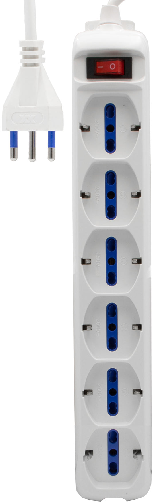 Eco-Line multipresa con interruttore 6 prese bianco 1,4 m H05VV-F 3G1,0