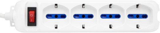 Eco-Line Multipresa con interruttore a 4 prese bianca 3m H05VV-F3G1,5