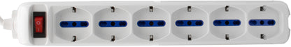 Eco-Line multipresa con interruttore 6 prese bianco 1,4 m H05VV-F 3G1,0