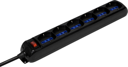 Eco-Line Multipresa con interruttore 6 prese nero 1,4m H05VV-F 3G1,0  brennenstuhl